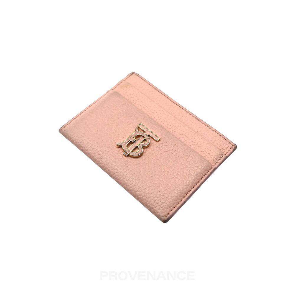 🔴 Burberry Card Holder Wallet -TB Monogram Pink Leather - Picture 3 of 6